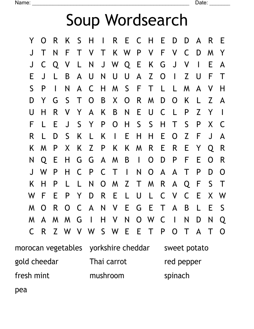 Soup Wordsearch 