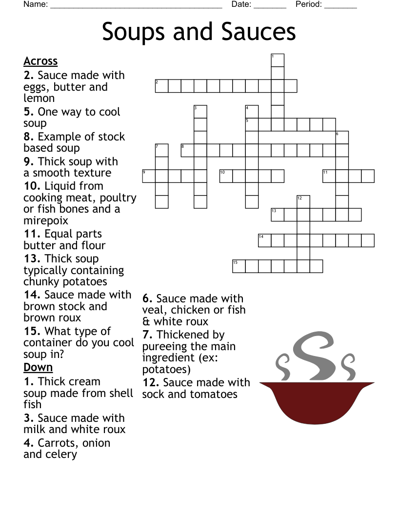 Soups and Sauces Crossword