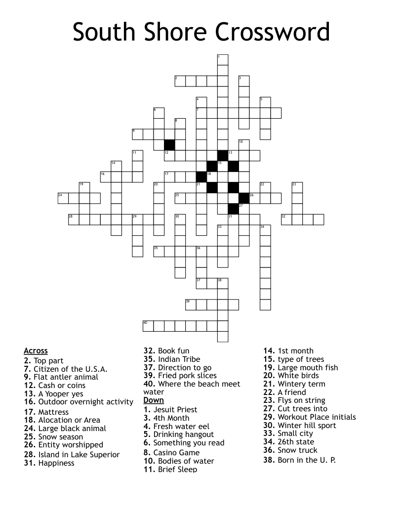 South Shore Crossword