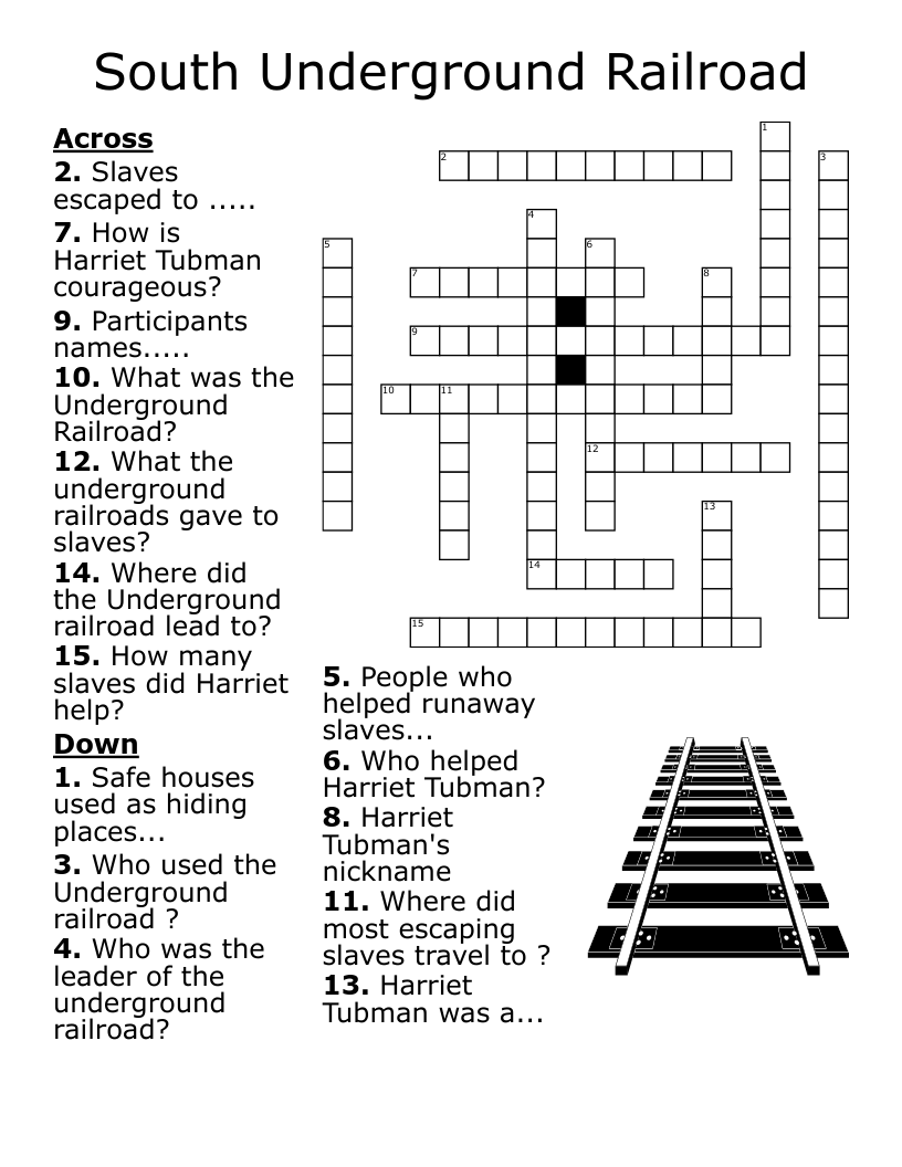 South Underground Railroad Crossword