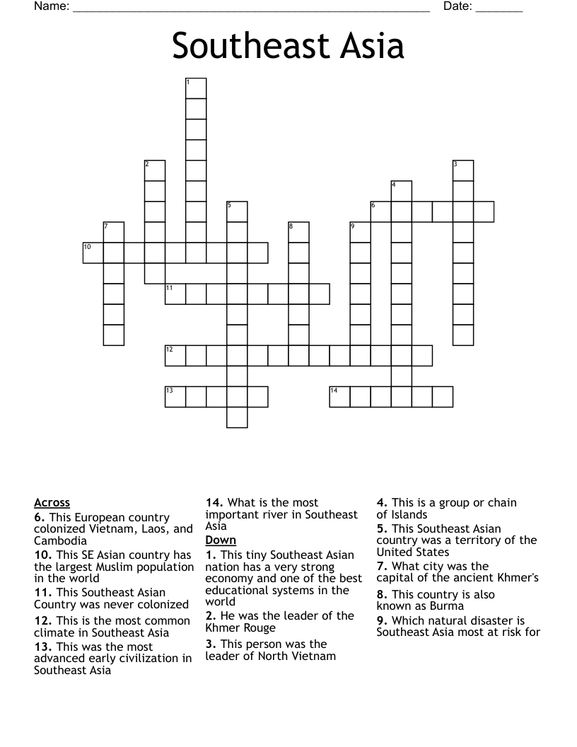 Southeast Asia Crossword