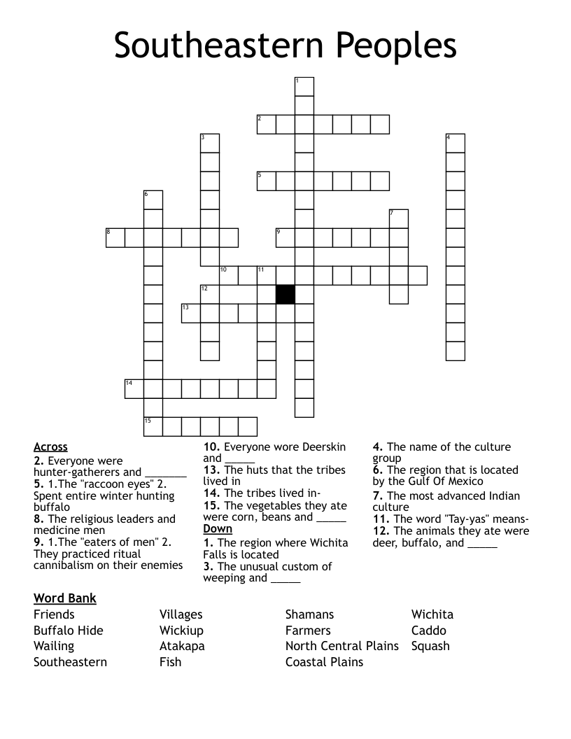 Southeastern Peoples Crossword