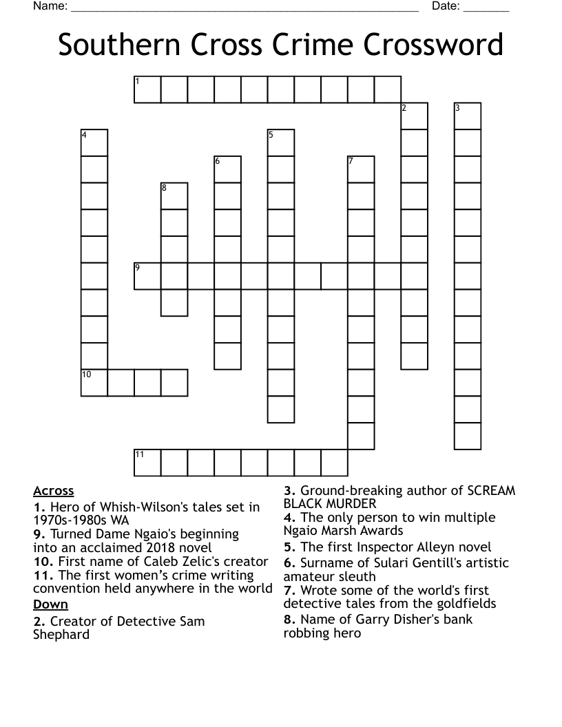 Southern Cross Crime Crossword