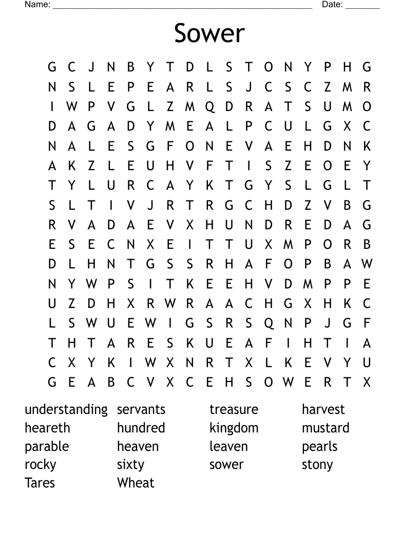 Sower Word Search