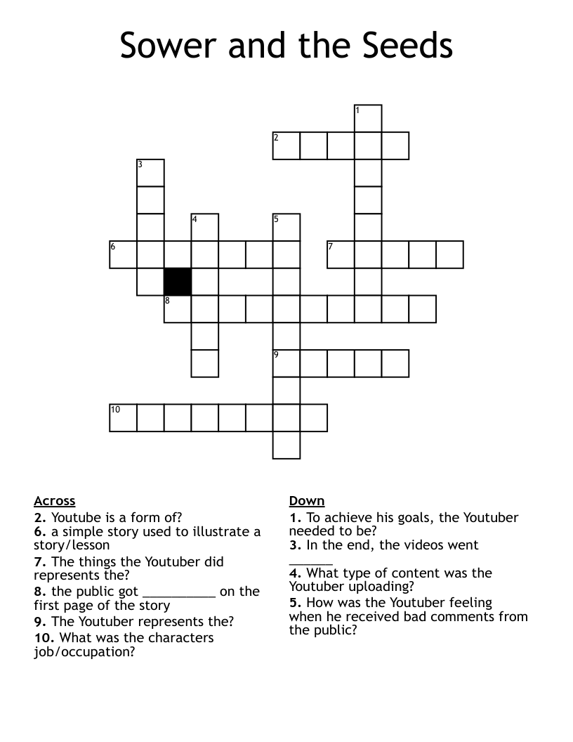 Sower and the Seeds Crossword