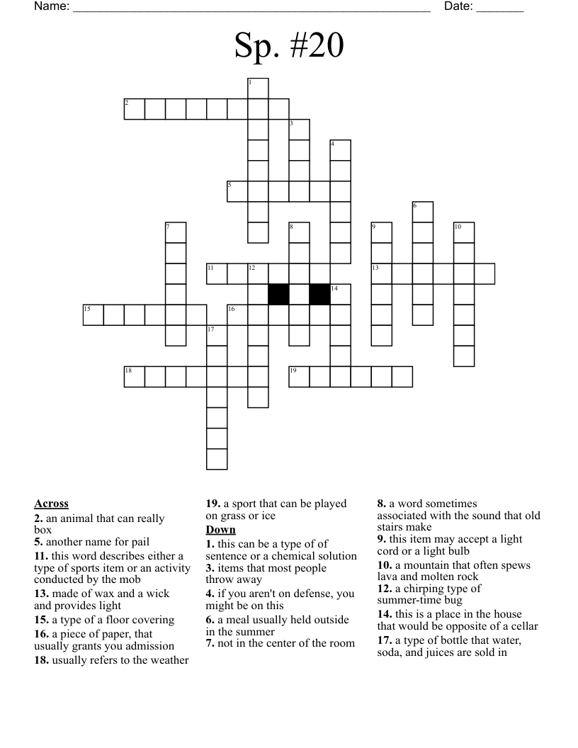 Sp. #20 Crossword