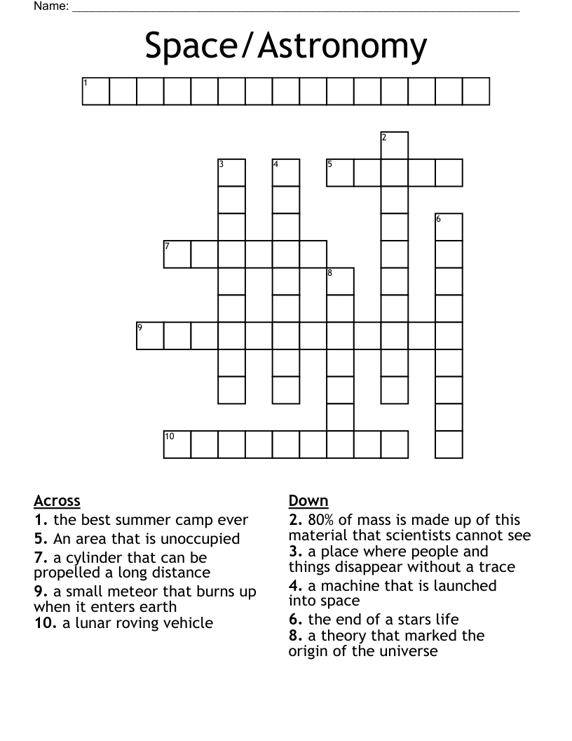 Space/Astronomy Crossword