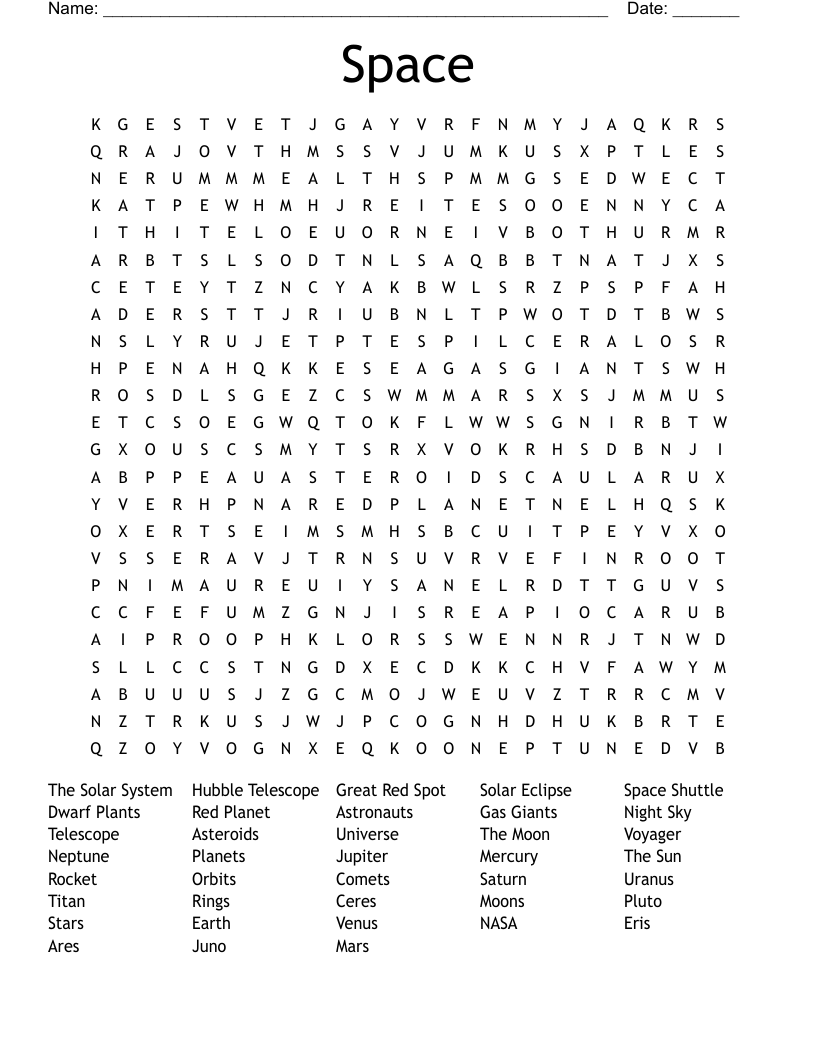 Space Word Search