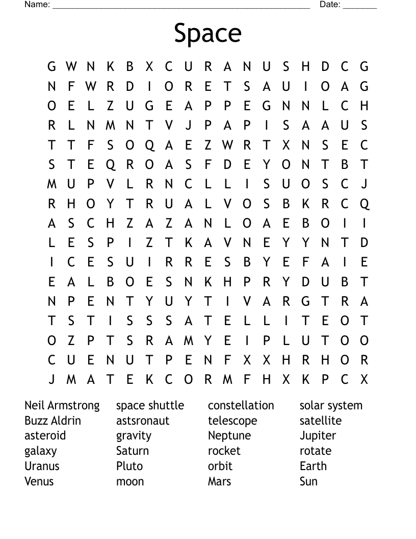 Space Word Search