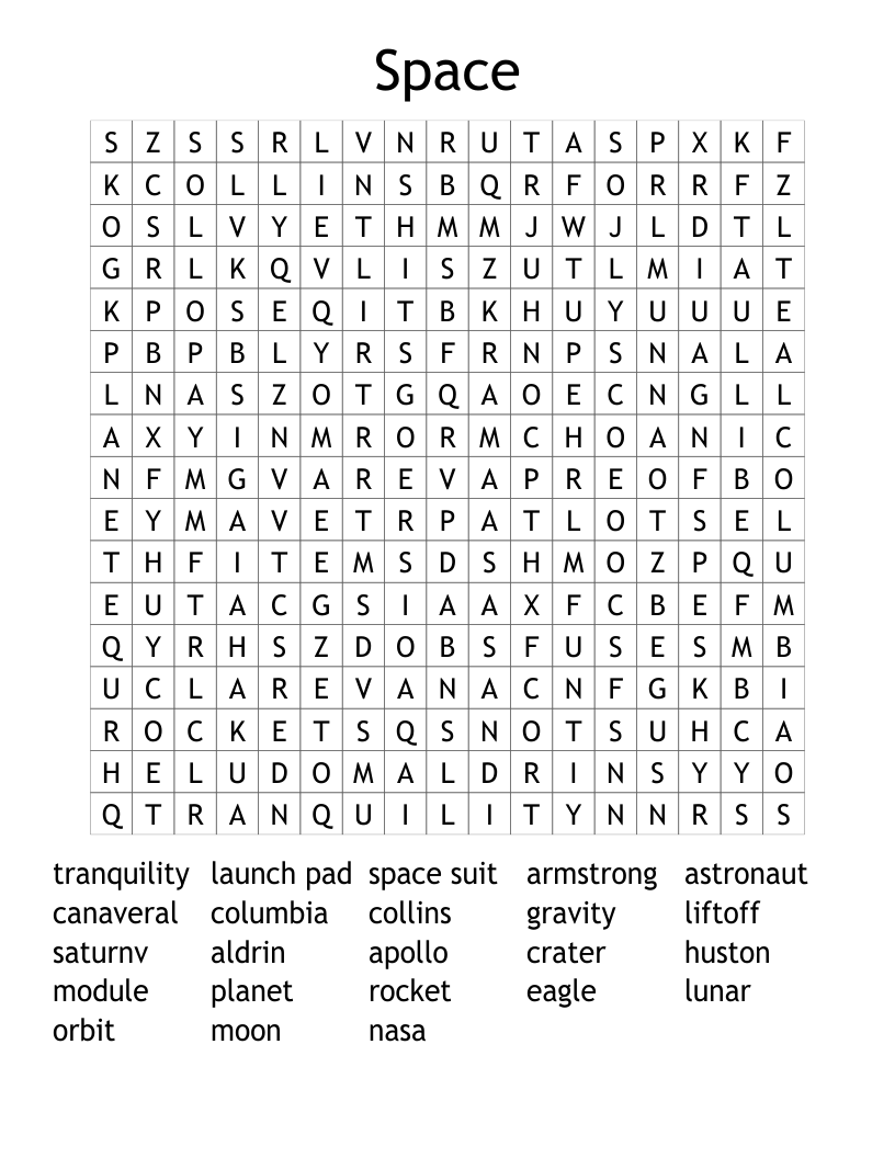 Space Word Search