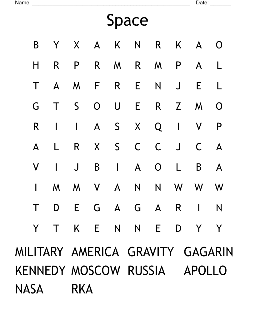 Space Word Search