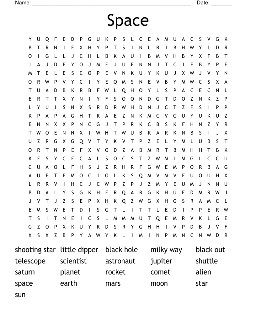 Space Word Search