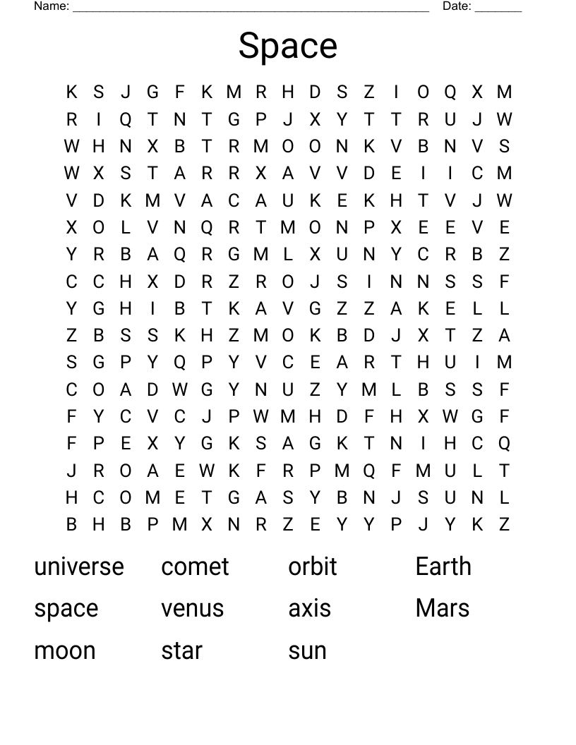 Space Word Search