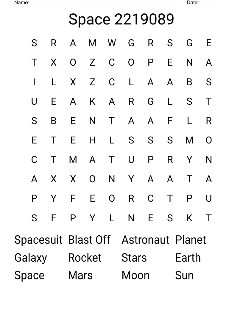 Space 2219089 Word Search