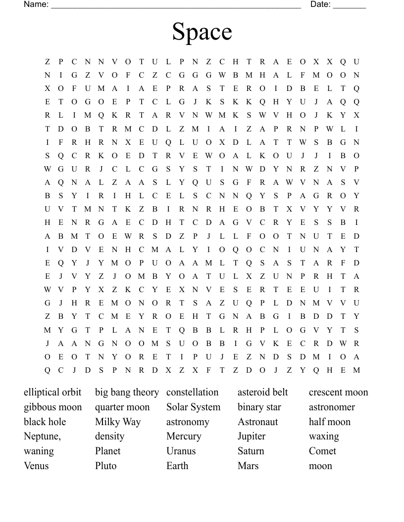 Space Word Search