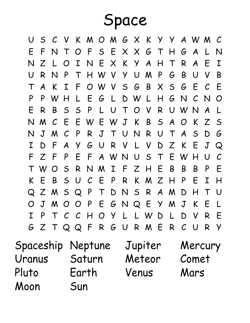 Space Word Search