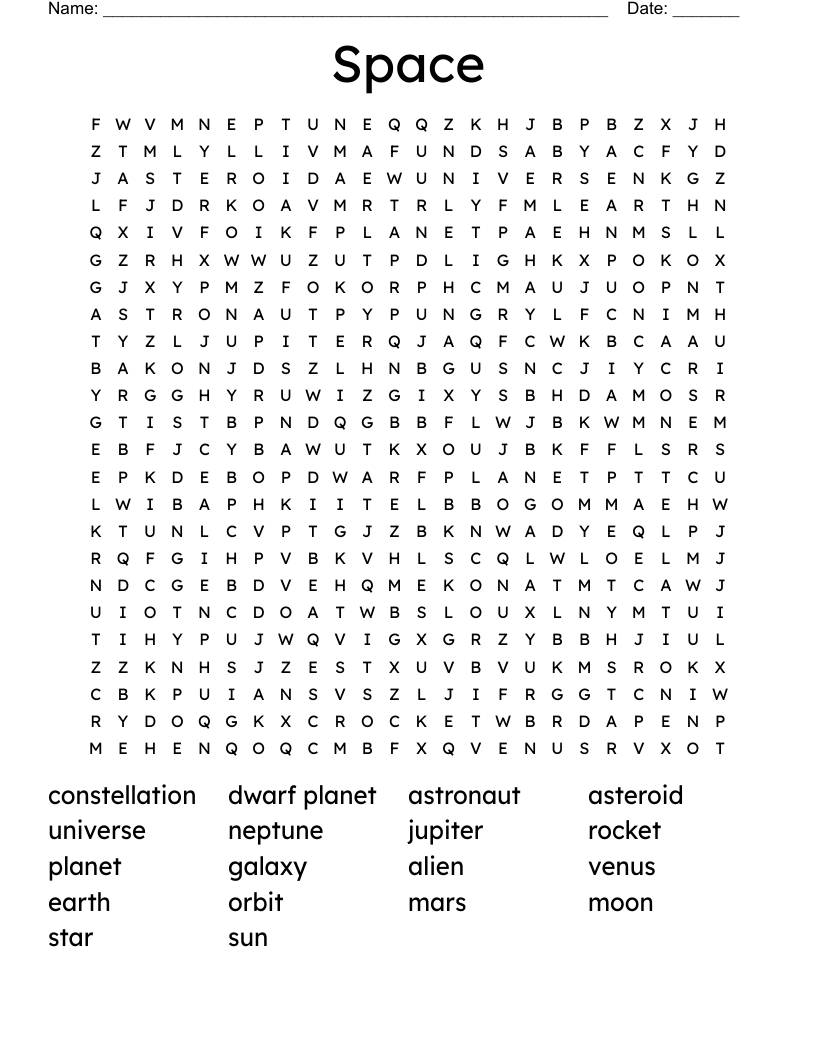 Space Word Search