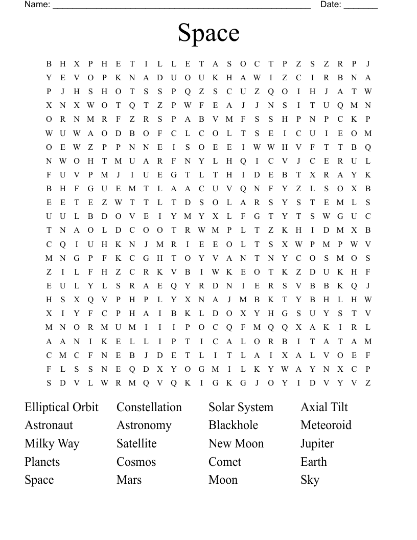 Space Word Search