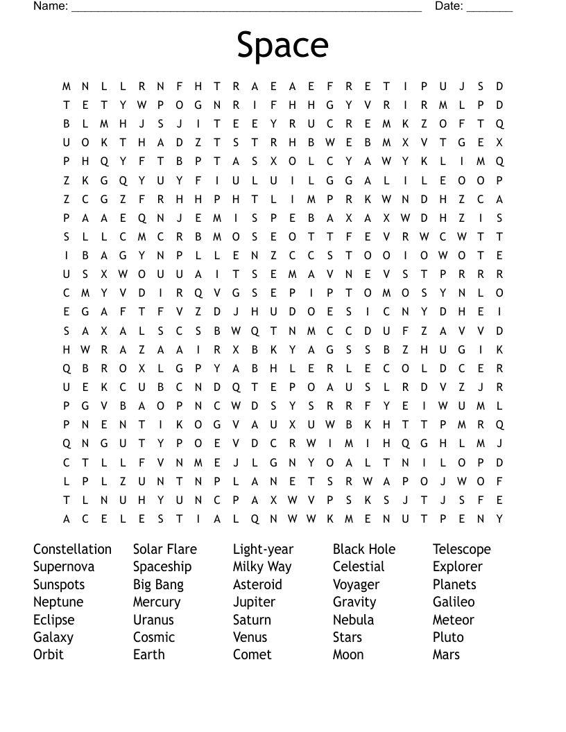 Space Word Search