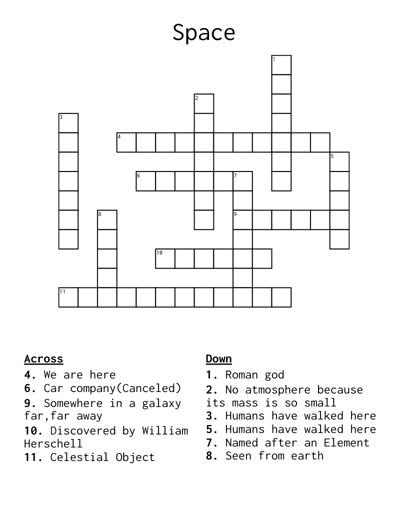 Space Crossword