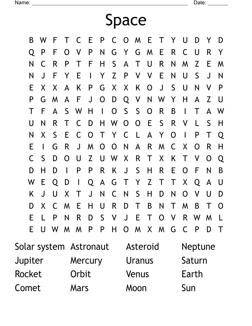 Space Word Search