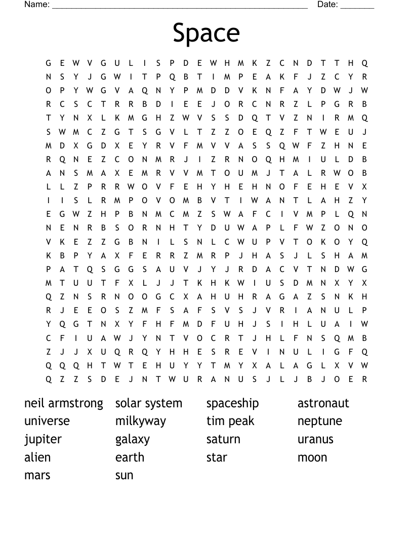 Space Word Search
