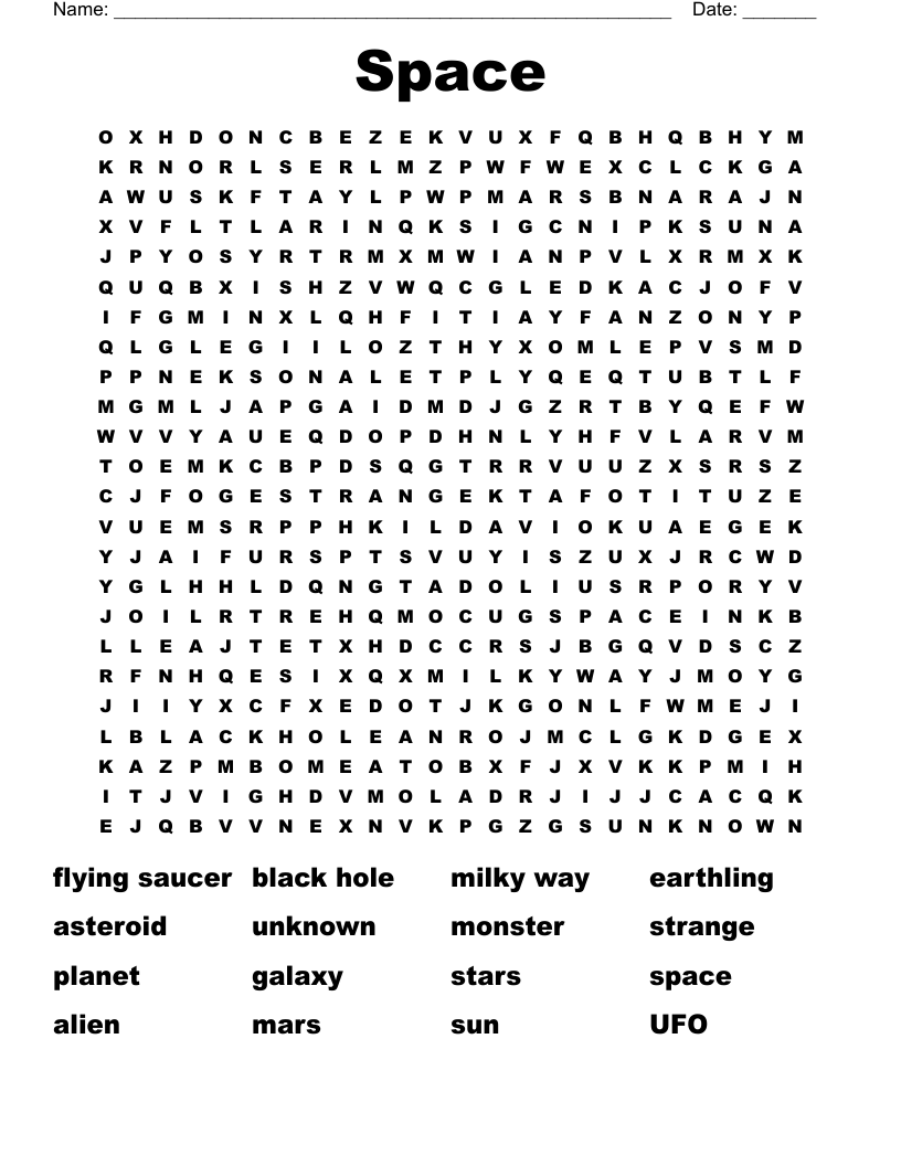 Space Word Search