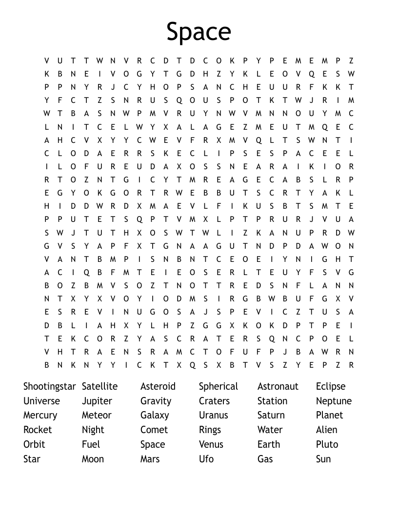 Space Word Search