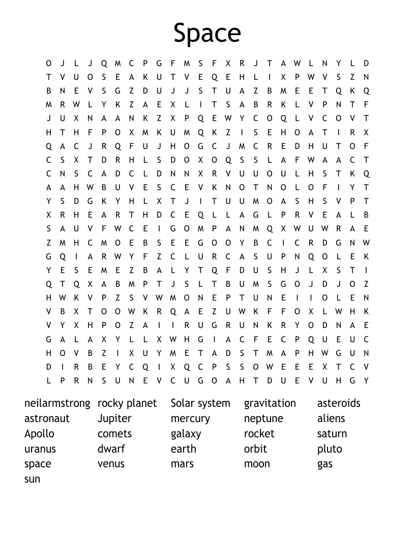 Space Word Search