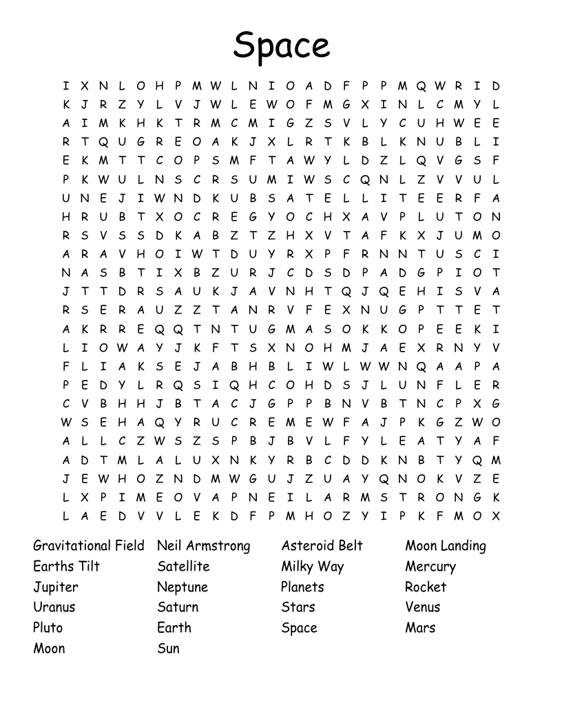 Space Word Search