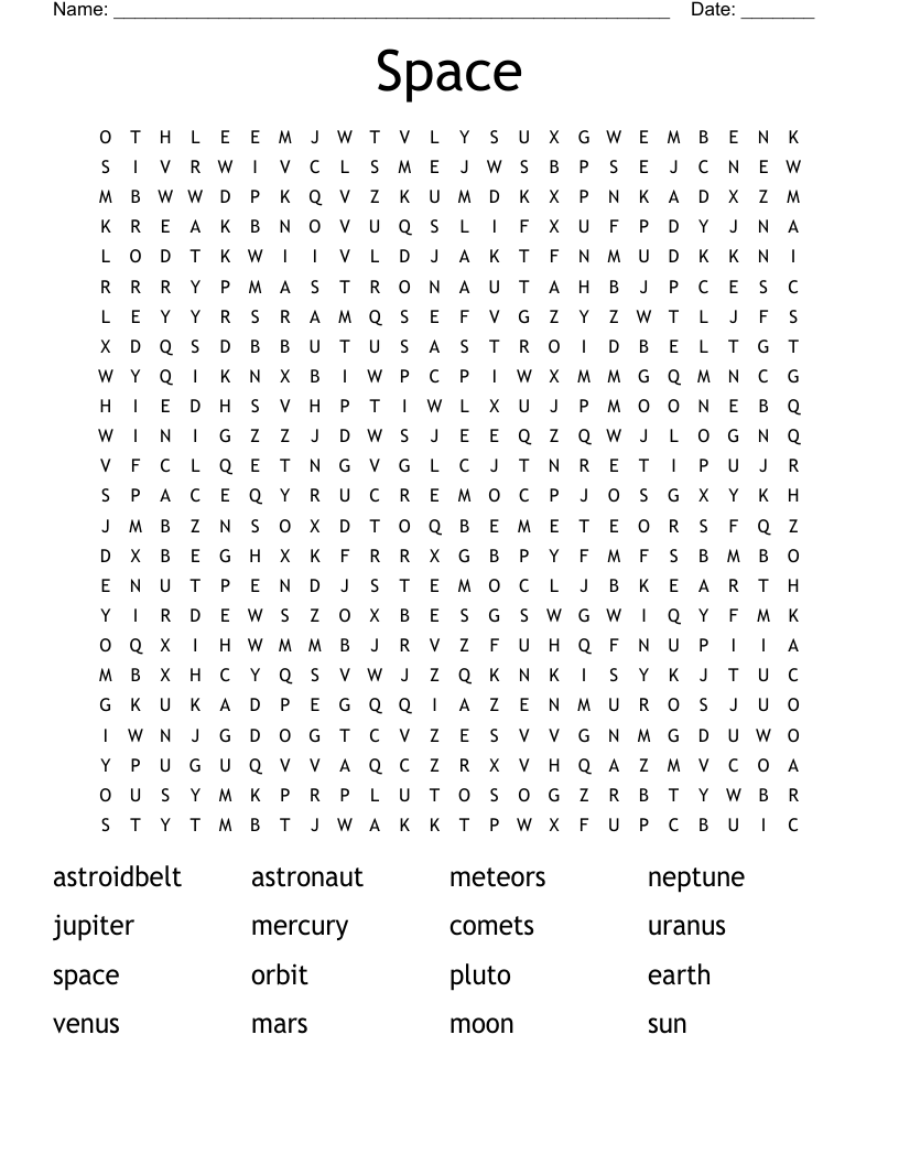 Space Word Search