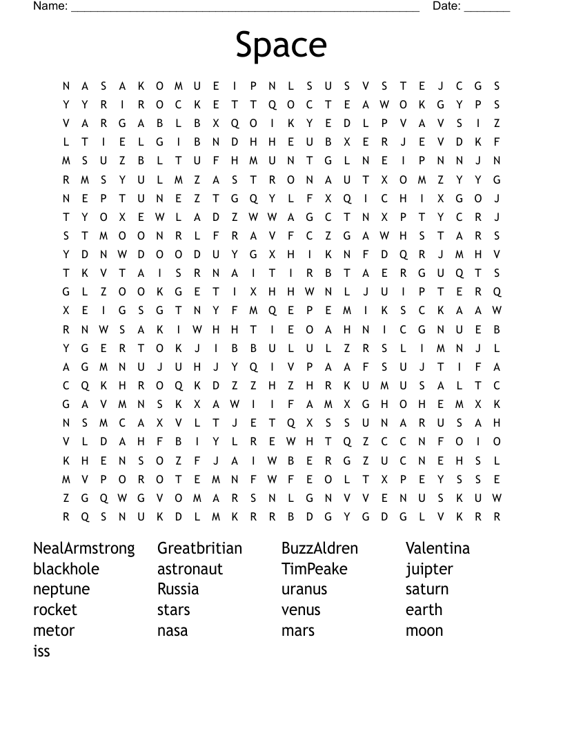 Space Word Search