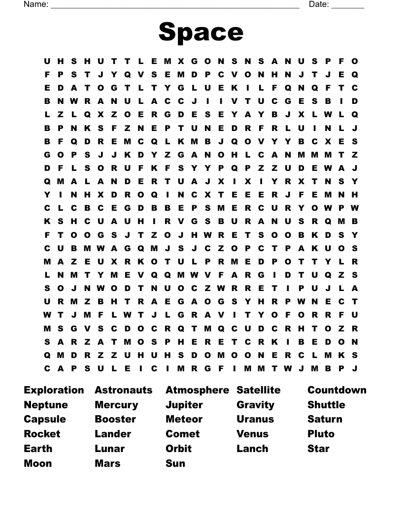 Space Word Search