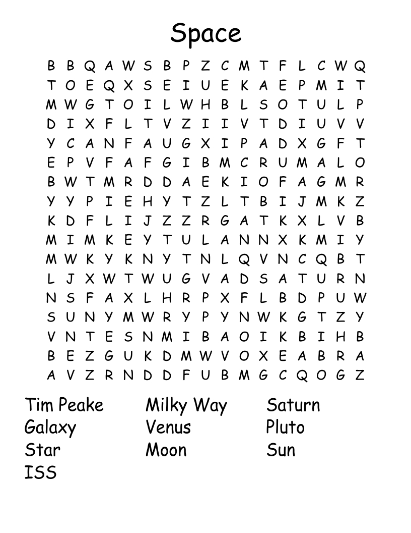 Space Word Search