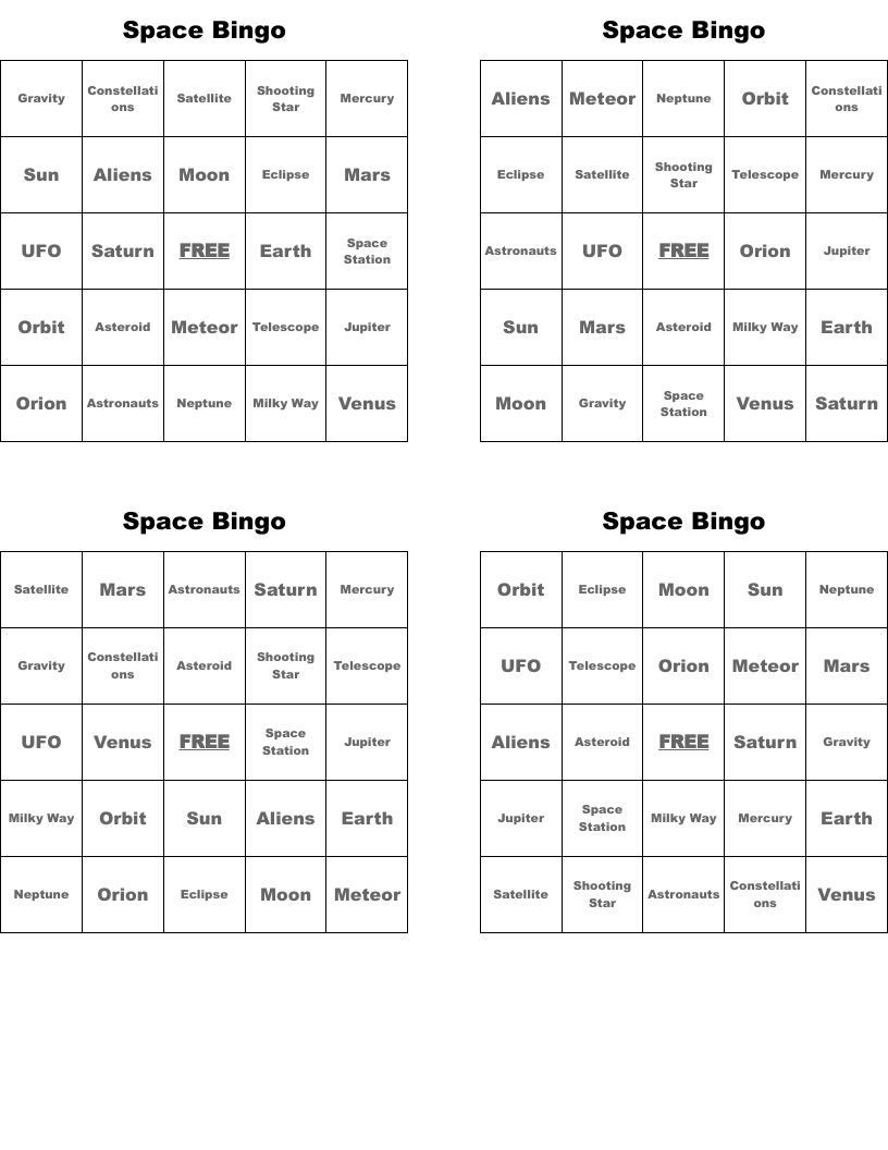 Space Bingo