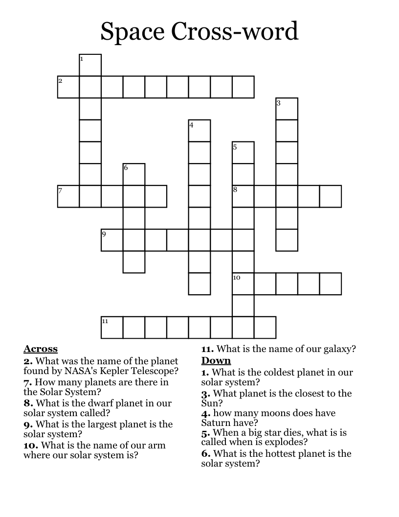 Space Cross-word Crossword