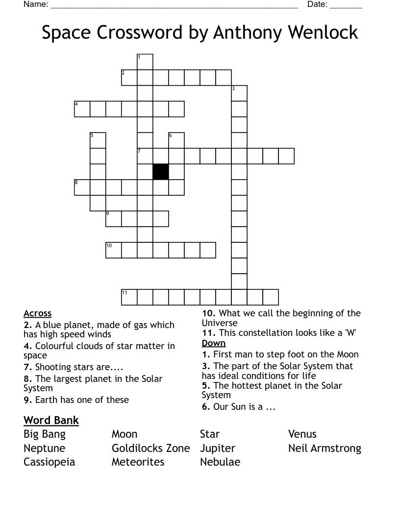 Space Crossword by Anthony Wenlock