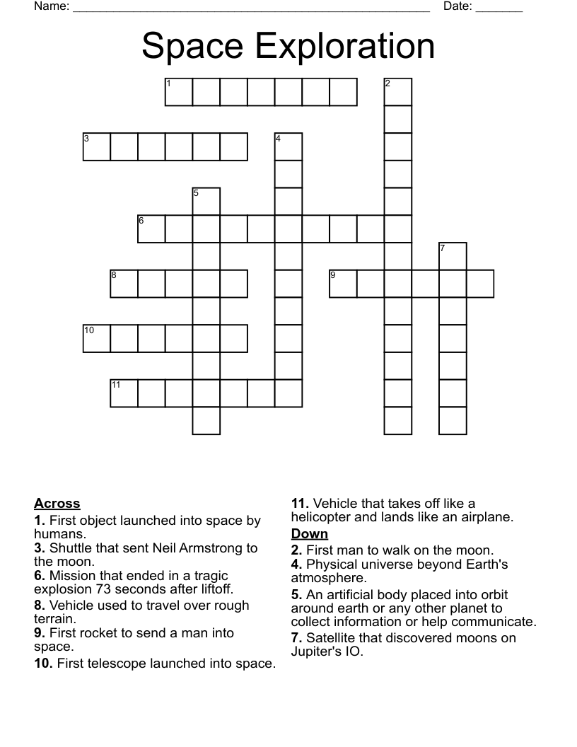 Space Exploration Crossword