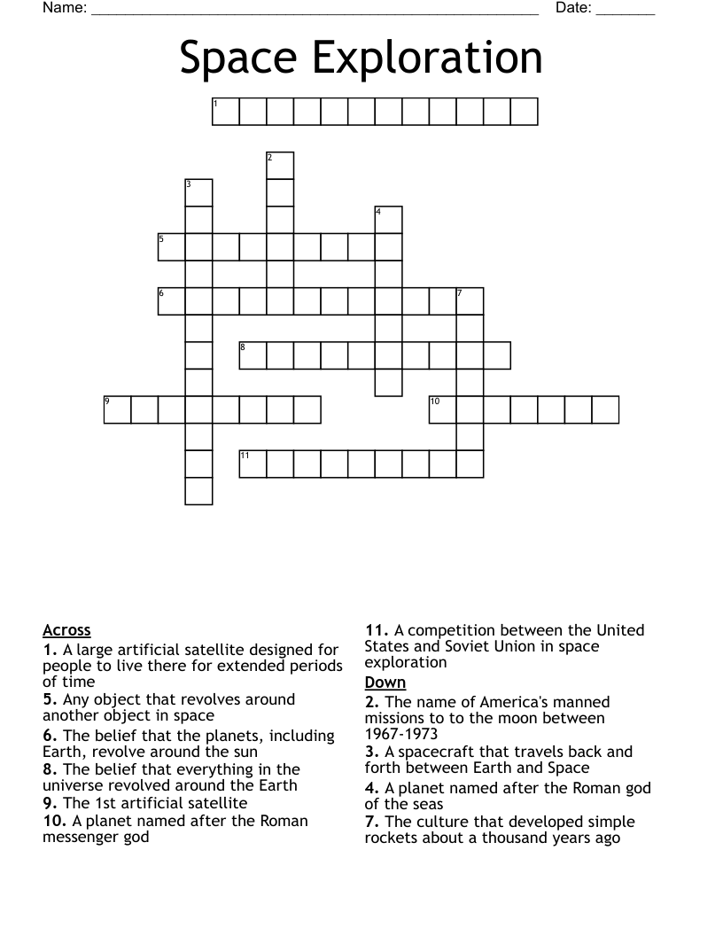 Space Exploration Crossword