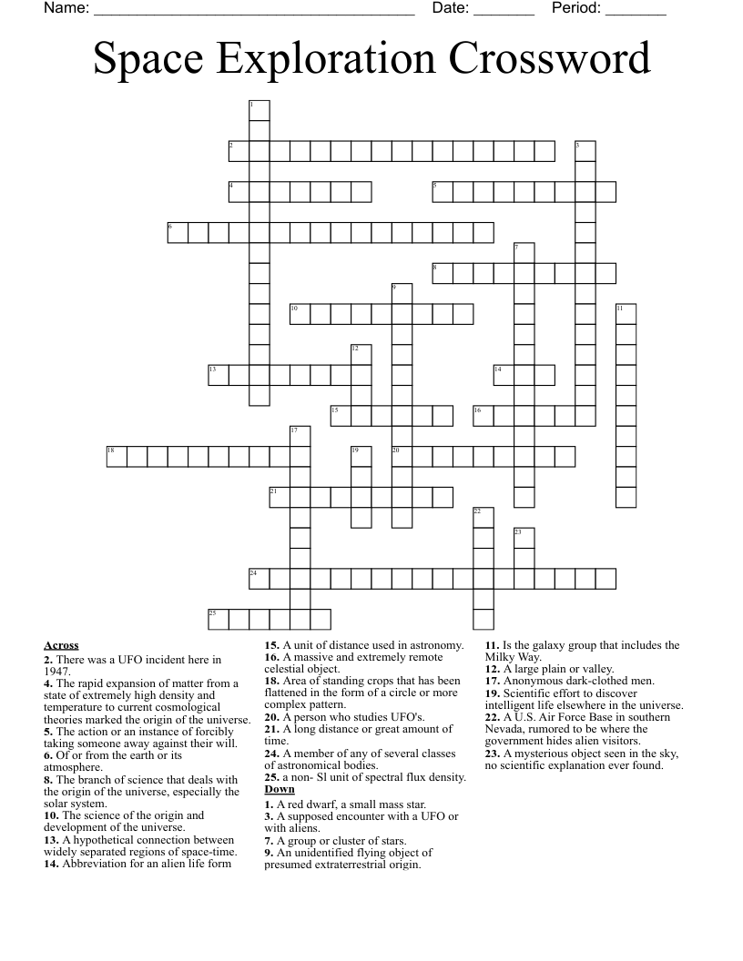 Space Exploration Crossword
