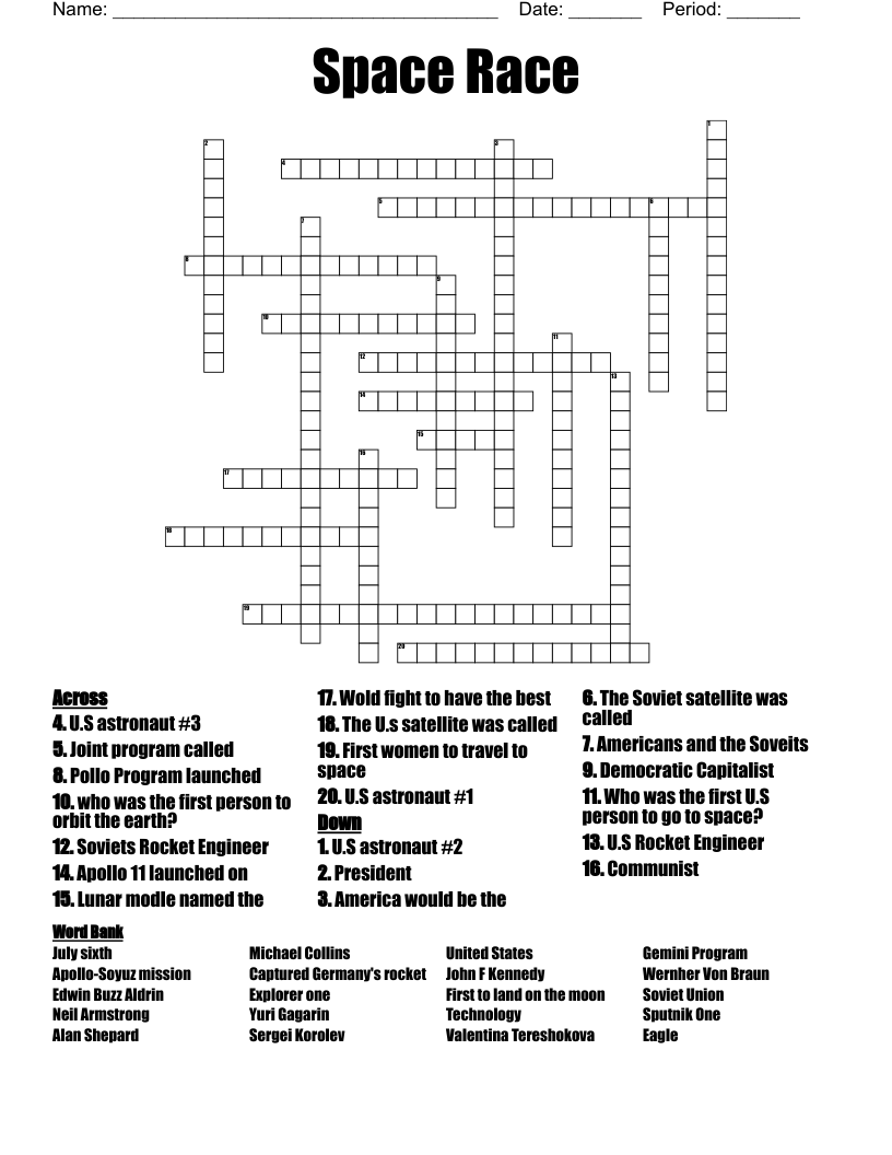 Space Race Crossword