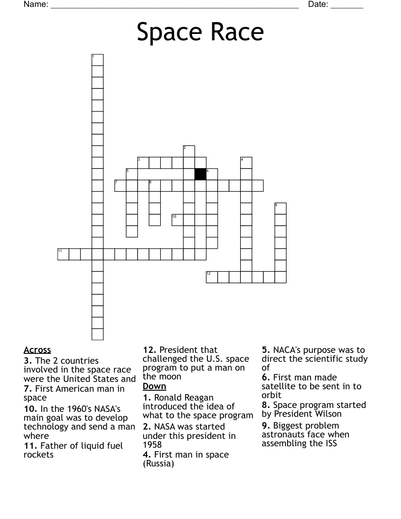 Space Race Crossword