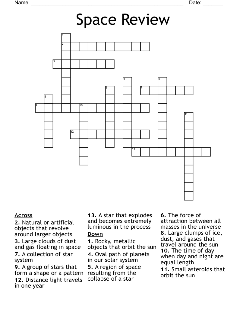 Space Review Crossword