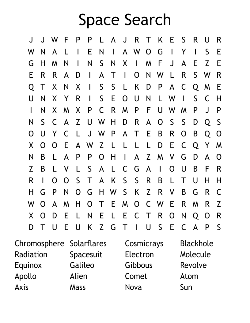 Space Search Word Search