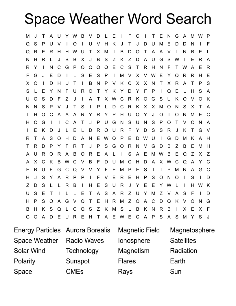 Space Weather Word Search
