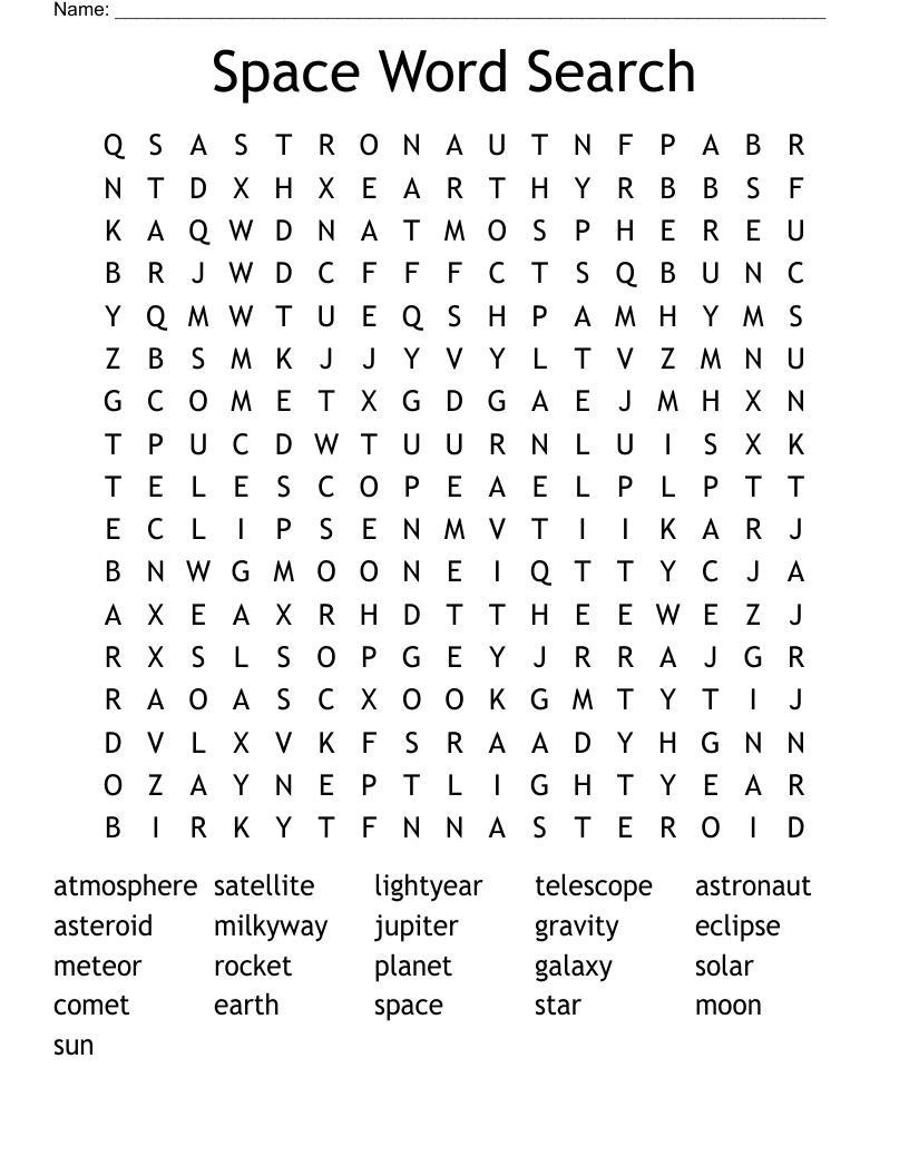 Space Word Search
