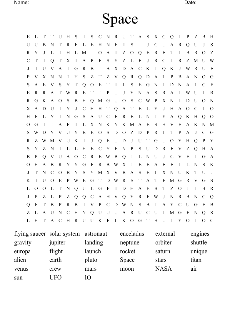 Space  Word Search