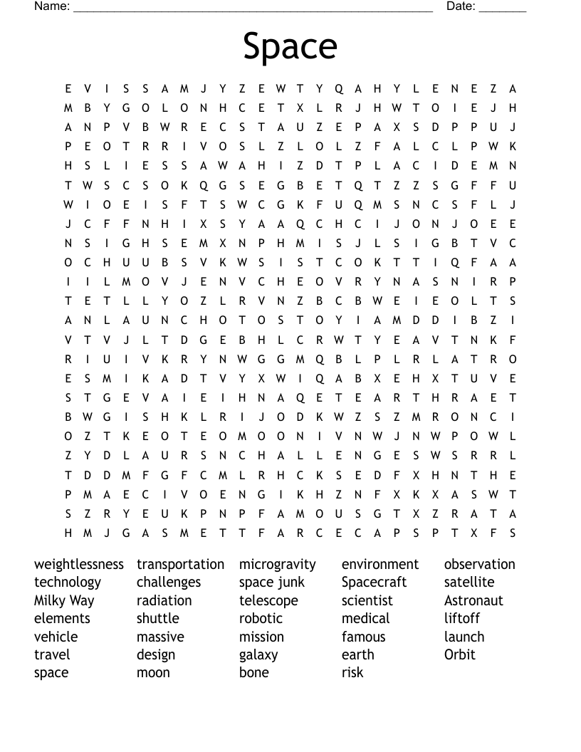 Space  Word Search