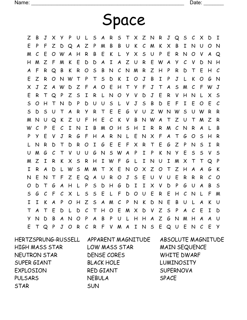 Space  Word Search