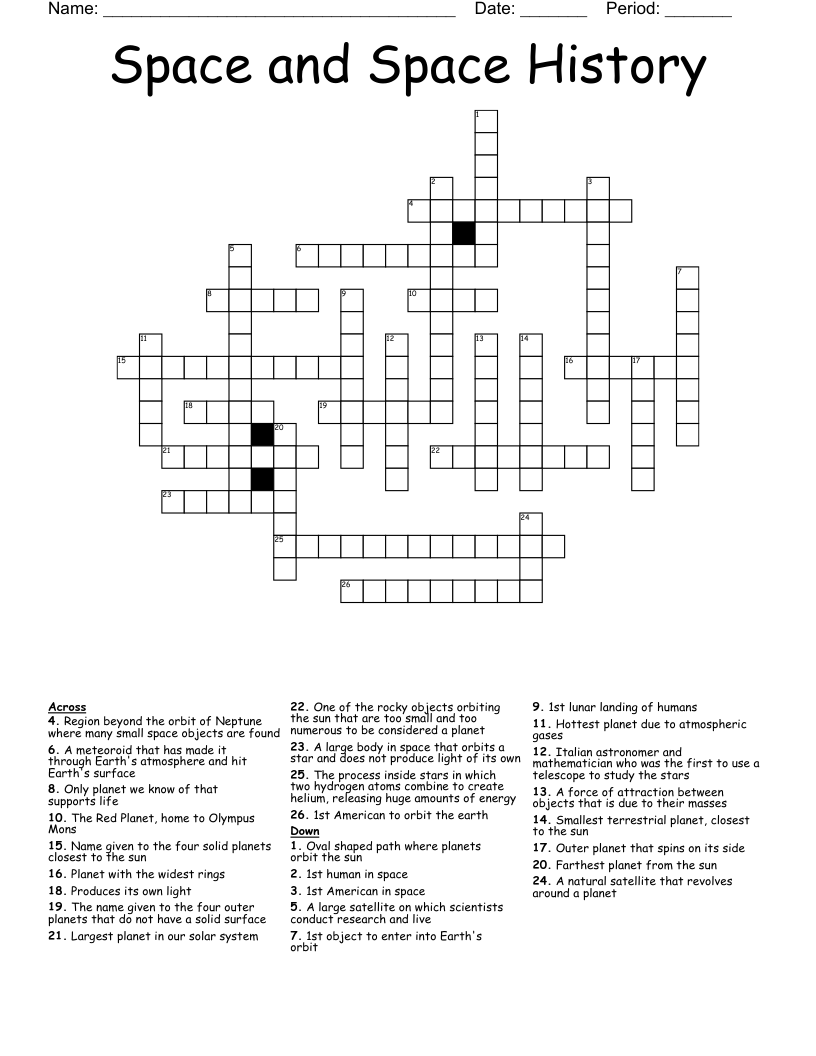 Space and Space History Crossword